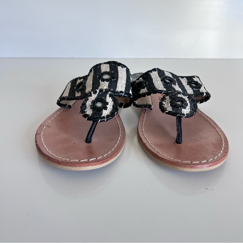 Jack Rogers Women's Black and White Striped Sandals - Picture 3 of 6